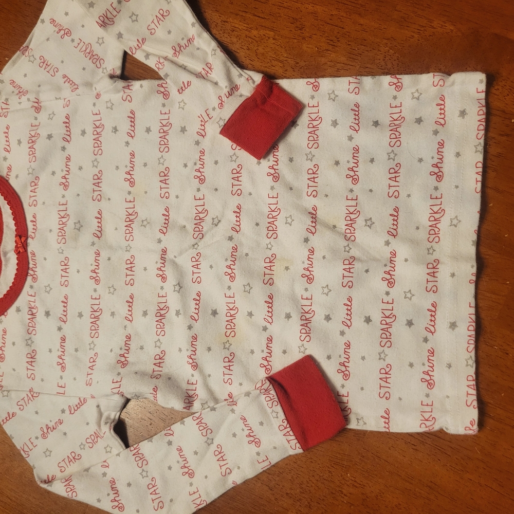 Koala Kids Red and White Pajama Top